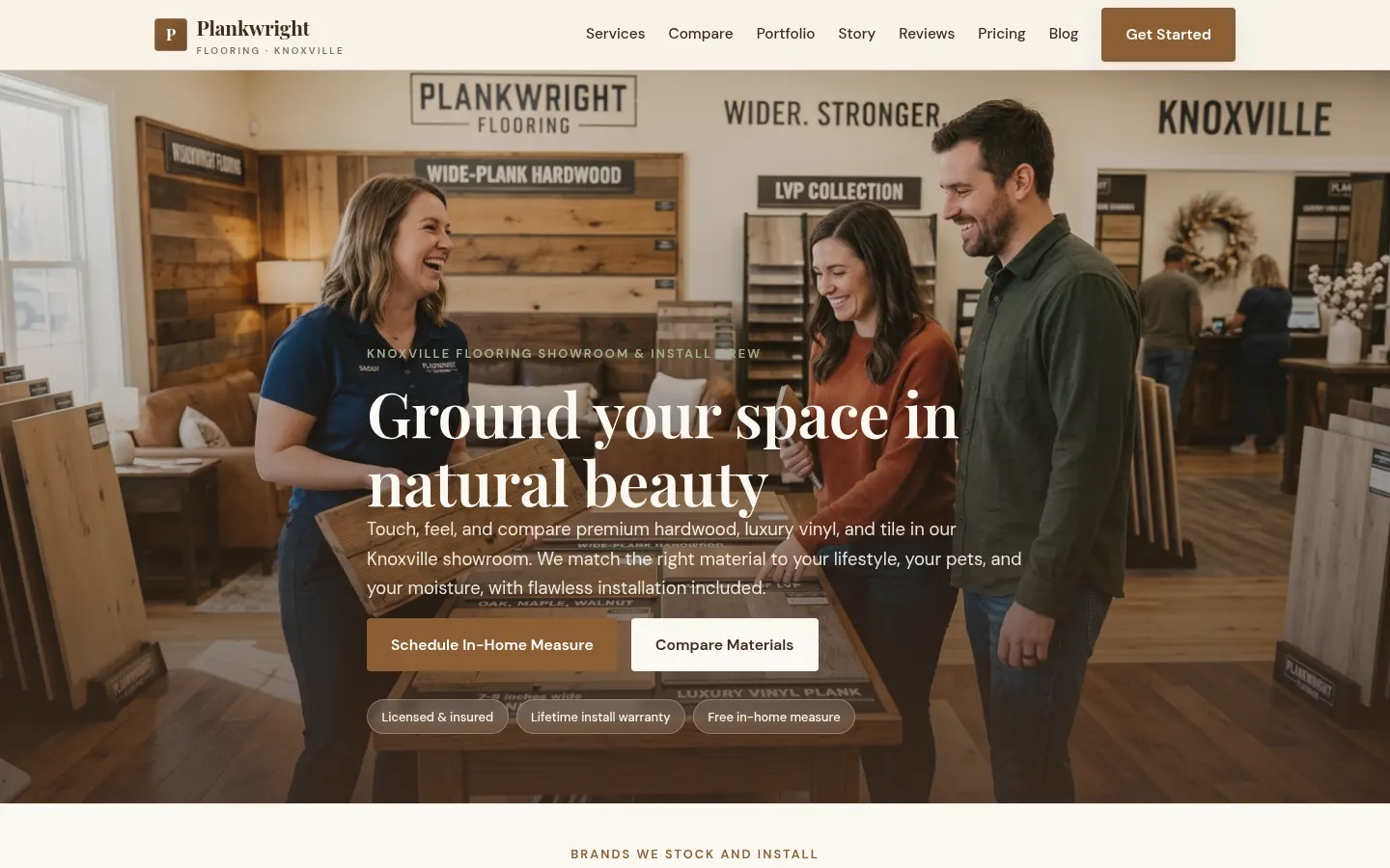 Plankwright Flooring website